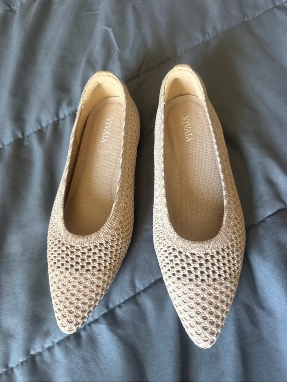 Vivaia Women's Knit Pointed-Toe Flats in Light Beige - Picture 10 of 10